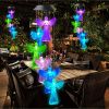 1pc Solar Powered Wind Chimes With Led Light Home Decoration Garden Decoration Angel Pattern Decoration