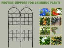 1Set (2pcs) Metal Garden Trellis for Climbing Plants Outdoor Rustproof Plant Support-Black