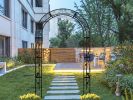 Metal Garden Arch Garden Arbor Trellis Climbing Plants Support Arch Outdoor Arch Wedding Arch Party Events Archway Black