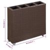 Garden Raised Bed with 4 Pots 31.5"x8.7"x31.1" Poly Rattan Brown