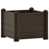 Garden Raised Bed PP Mocha 16.9"x16.9"x13.8"