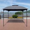 10 x 10 Ft Outdoor Patio Garden Gazebo Canopy With Curtains,Grey Top