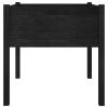 Garden Planter Black 27.6"x27.6"x27.6" Solid Wood Pine