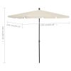 Garden Parasol with Pole 82.7"x55.1" Sand