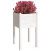 Garden Planters 2 pcs White 15.7"x15.7"x27.6" Solid Wood Pine