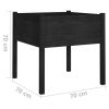 Garden Planter Black 27.6"x27.6"x27.6" Solid Wood Pine