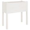 Garden Planter White 27.6"x12.2"x27.6" Solid Wood Pine