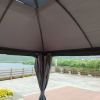 10 x 10 Ft Outdoor Patio Garden Gazebo Canopy With Curtains,Grey Top