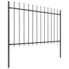 Garden Fence with Spear Top Steel 66.9"x47.2" Black