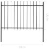 Garden Fence with Spear Top Steel 66.9"x47.2" Black