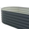 Garden Raised Bed 157.5"x31.5"x17.3" Galvanized Steel Gray