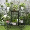 Artisasset Garden Cart Stand & Flower Pot Plant Holder Display Rack, 6 Tiers, Parisian Style - Perfect for Home, Garden, Patio Black RT