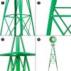 8FT Weather Resistant Yard Garden Windmill Green