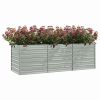 Garden Raised Bed 94.5"x31.5"x30.3" Galvanized Steel Silver