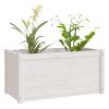 Garden Planters 2 pcs White 39.4"x19.7"x19.7" Solid Wood Pine