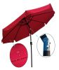 10ft Patio Umbrella Market Round Umbrella Outdoor Garden Umbrellas with Crank and Push Button Tilt for Garden Backyard Pool Shade Outside RT