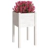 Garden Planter White 15.7"x15.7"x27.6" Solid Wood Pine