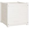 Garden Planter White 19.7"x19.7"x19.7" Solid Wood Pine