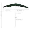 Garden Parasol with Pole 78.7"x51.2" Green