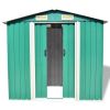 Garden Storage Shed Green Metal 80.3"x52"x73.2"