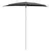 Garden Half Parasol with Pole 70.9"x35.4" Anthracite