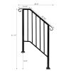 Artisasset Matte Black Outdoor 2-Step Iron Handrail