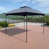 10 x 10 Ft Outdoor Patio Garden Gazebo Canopy With Curtains,Grey Top