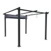 10x10 Ft Outdoor Patio Retractable Pergola With Canopy Sunshelter Pergola for Gardens,Terraces,Backyard,Gray