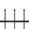 Garden Fence with Spear Top Steel 66.9"x47.2" Black