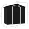 Garden Storage Shed Anthracite Steel 80.3"x52"x73.2"