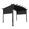 12 x 9 Ft Outdoor Pergola Patio Gazebo,Retractable Shade Canopy,Steel Frame Grape Gazebo,Sun shelter Pergola for Gardens,Terraces,Backyard