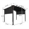 12 x 9 Ft Outdoor Pergola Patio Gazebo,Retractable Shade Canopy,Steel Frame Grape Gazebo,Sun shelter Pergola for Gardens,Terraces,Backyard