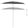 Garden Half Parasol with Pole 70.9"x35.4" Anthracite