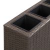 Garden Raised Bed with 4 Pots 31.5"x8.7"x31.1" Poly Rattan Brown