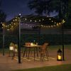 12 x 9 Ft Outdoor Pergola Patio Gazebo,Retractable Shade Canopy,Steel Frame Grape Gazebo,Sun shelter Pergola for Gardens,Terraces,Backyard