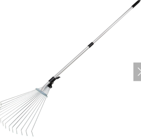 63in Adjustable Garden Leaf Rake 15 Teeth Expanding Stainless Steel Rake For Quick Clean Lawn Yard Garden