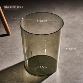 Trash Can Transparent Trash Can (Option: Olive Green S)