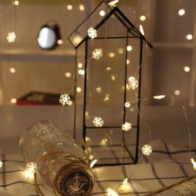 Newsoo copper line star lights LED lights flashing lights string lights star girl heart room dormitory layout decoration (Option: Snowflake-4M40-5AA)