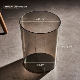 Trash Can Transparent Trash Can (Option: High Grade Gray M)