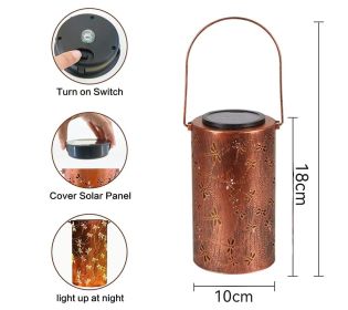 Solar Lantern Outdoor Waterproof Courtyard Decoration Wrought Iron Cylinder Hollow-out Lantern Garden Landscape Decorative Lamp (Option: Solar Ceiling Lamp-Small Size Ceiling Lamp)