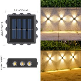 Solar Outdoor Wall Convex Mirror Wall Lamp Outdoor Courtyard Decoration Spotlight Villa Exterior Wall Garden Layout Wall Washer (Option: 12LED Warm Light-Solar Wall Lamp)