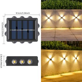 Solar Outdoor Wall Convex Mirror Wall Lamp Outdoor Courtyard Decoration Spotlight Villa Exterior Wall Garden Layout Wall Washer (Option: 10LED Warm Light-Solar Wall Lamp)