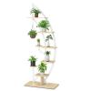 6-Tier 9 Potted Metal Plant Stand Holder Display Shelf with Hook