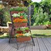 5-tier Vertical Garden Planter Box Elevated Raised Bed with 5 Container