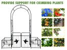 Metal Garden Arch with doors Garden Arbor Trellis Climbing Plants Support Arch Outdoor Arch Wedding Arch Party Events Archway Black