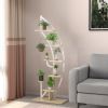 6-Tier 9 Potted Metal Plant Stand Holder Display Shelf with Hook