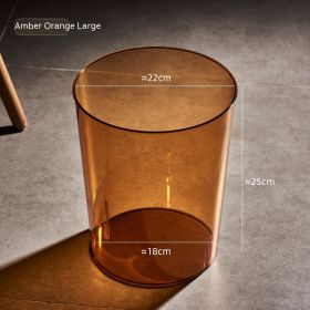 Trash Can Transparent Trash Can (Option: Amber Orange L)